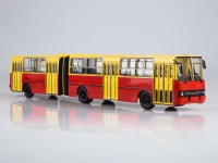 Масштабная модель 1:43 Городской сочлененный автобус Икарус-280 красно-желтый, Польша (Советский Автобус)